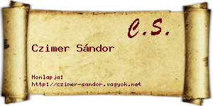 Czimer Sándor névjegykártya