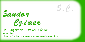 sandor czimer business card